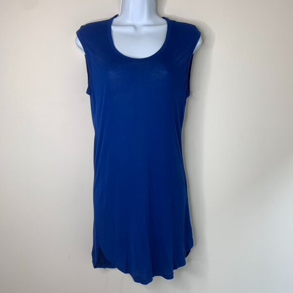 Aritzia Wilfred Free Shirt Dress Muscle Tee Sleeveless Cobalt Blue Size XXS - Picture 2 of 13